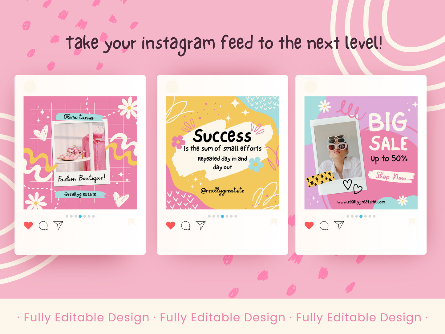 100 Playful Canva Social Media Post Templates Pastel Colors Canva Editable Posts Templates Collection