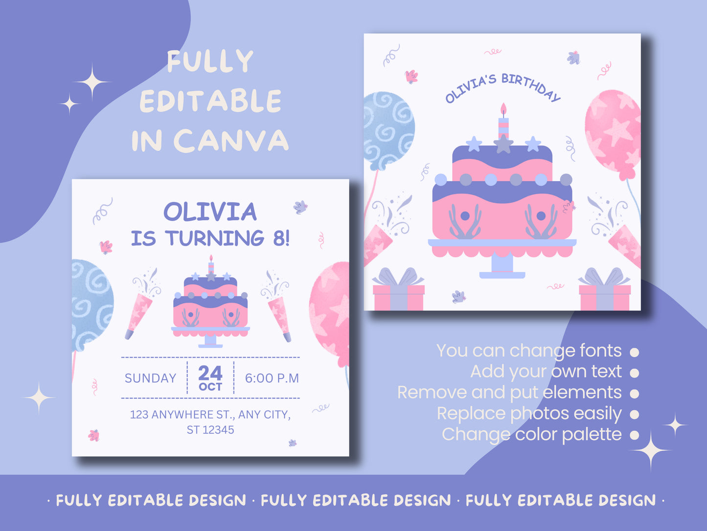Birthday Celebration Canva Social Media Template