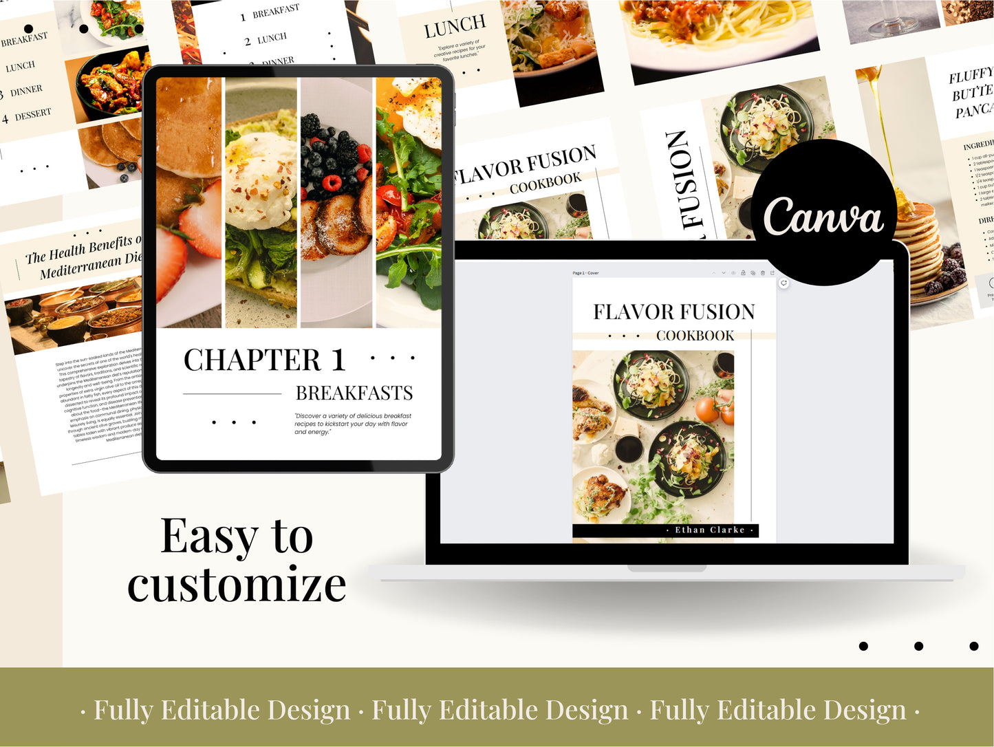 26 Cookbook Pages Canva Templates Delicious Recipes Book Digital Cooking Guide Social Media Delights Food Posts Canva Editable