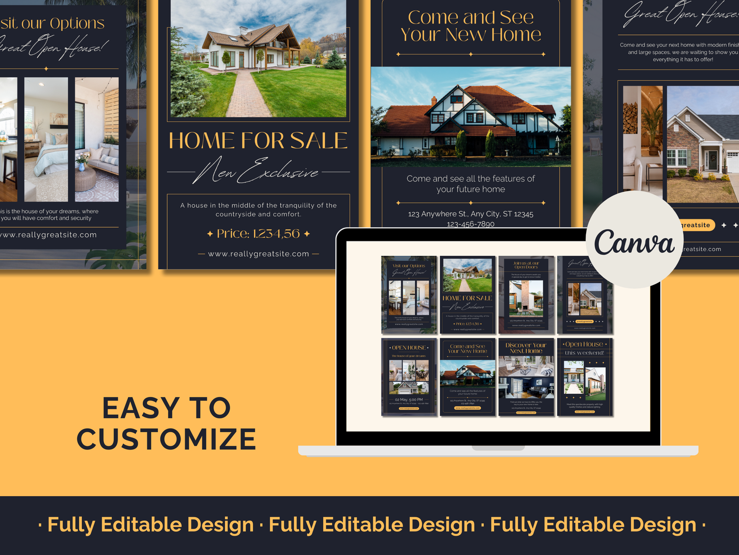 20 Real Estate Posters Templates Editable Canva Realtor Marketing Templates Real Estate Business Posters Templates Social Media Realtor