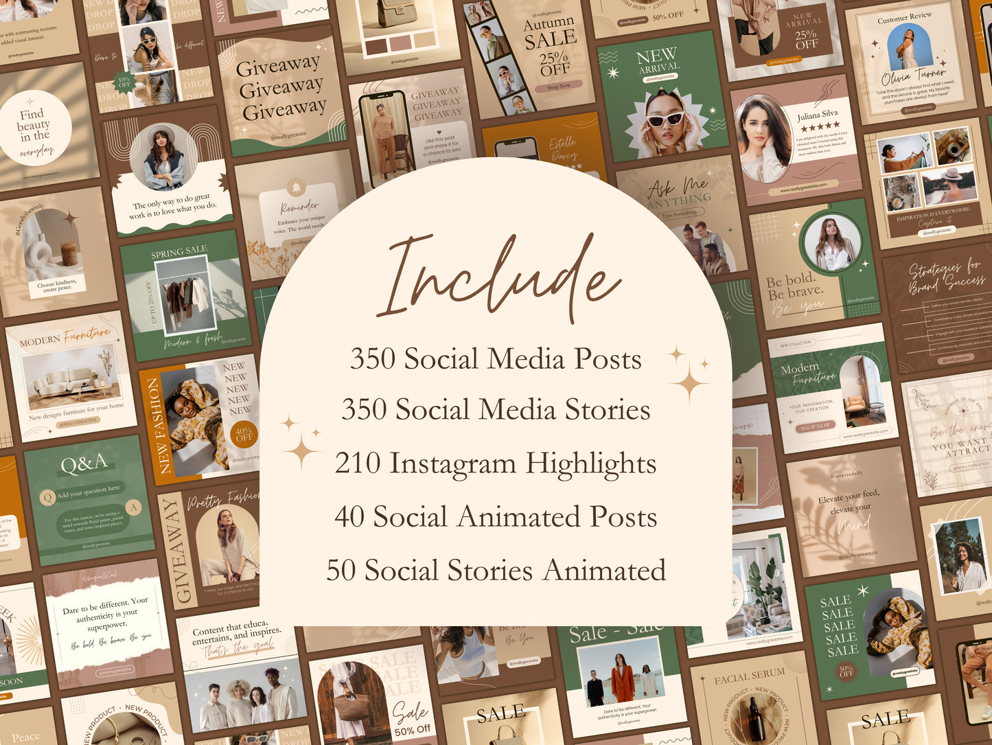 1000 Neutral Social Media Templates Instagram Post Templates IG Story Templates Bundle Instagram Stories Instagram Highlights Canva Template