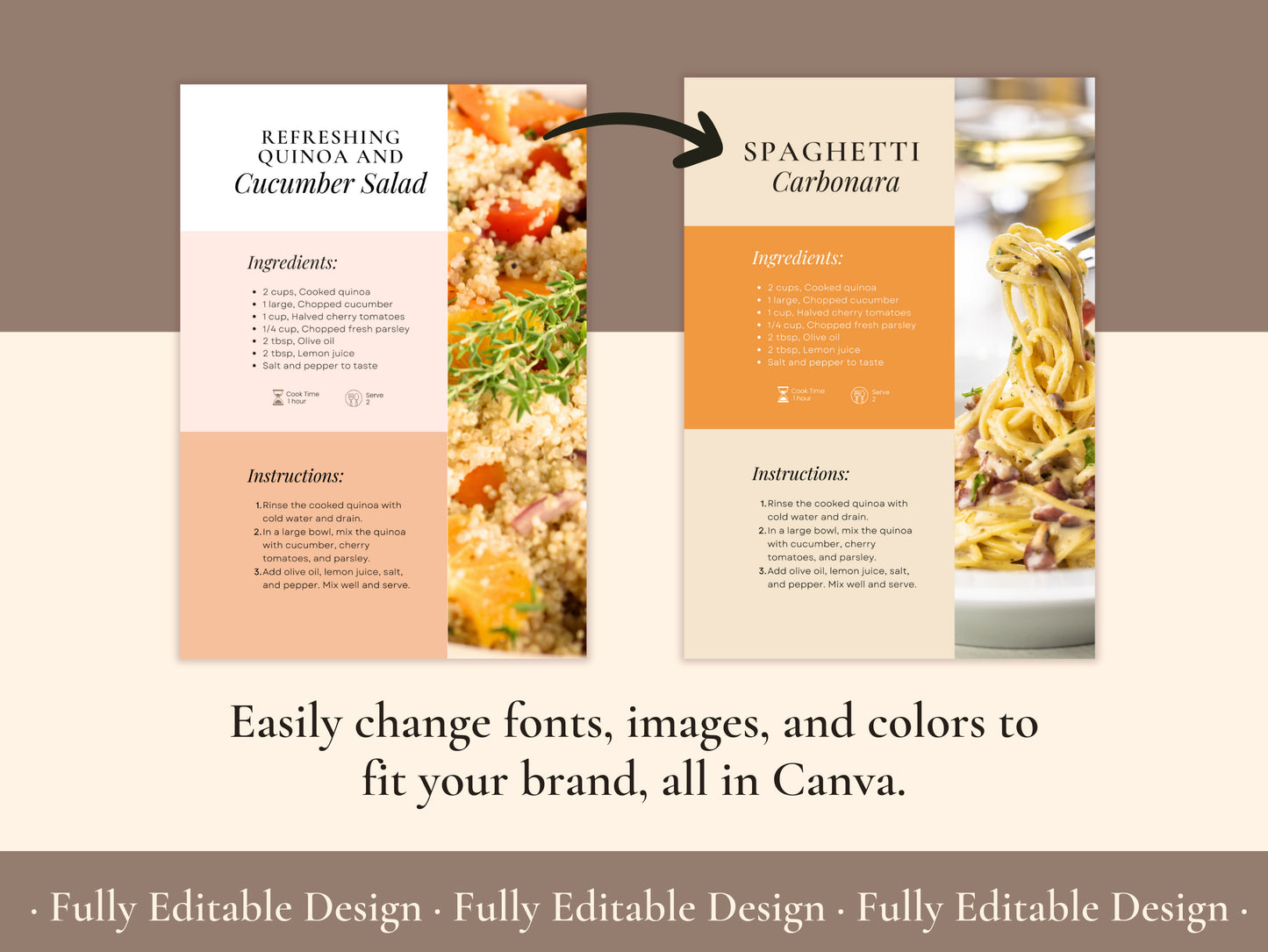 70 Pages Cookbook Template Editable Canva Social Media Post Food Bloggers Creative Recipe Book Organizer