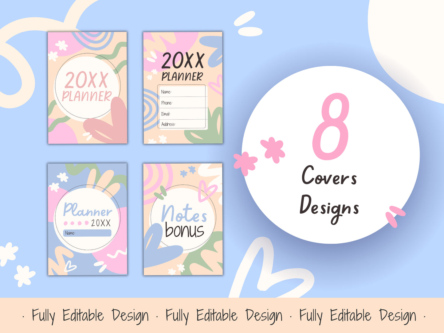 50+ Canva Planner Templates Aesthetic Organizational Digital Planners Editable Monthly Planning Designs Social Media Pastel Templates