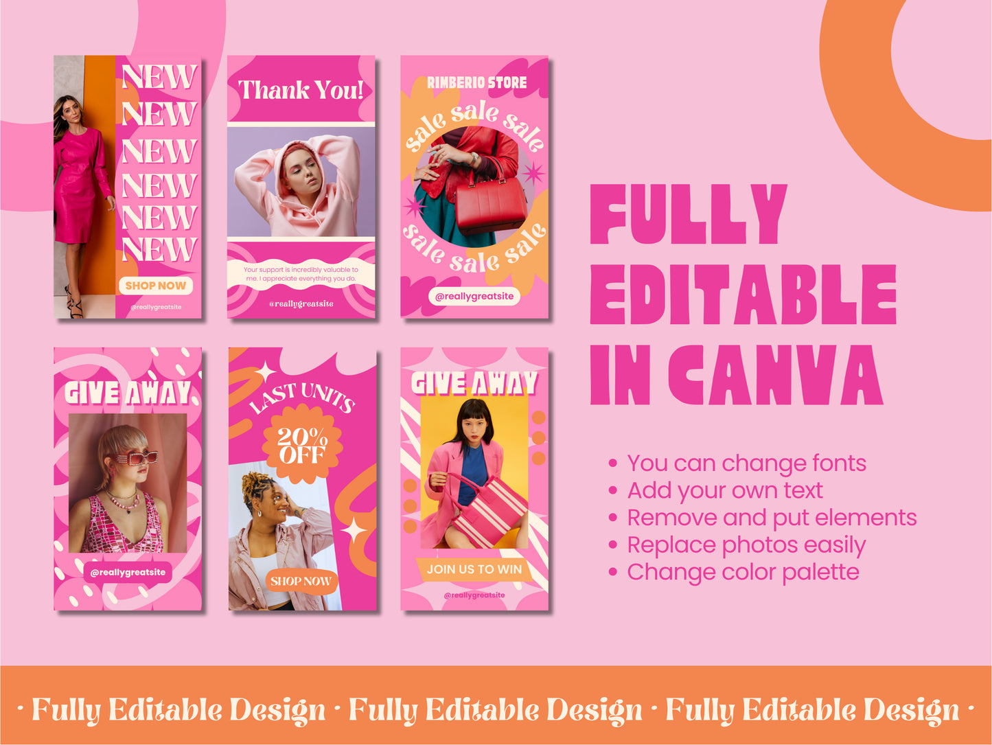 200 Canva Instagram Stories Templates IG Stories Social Media Posts Instagram Canva Editable Templates Pastel Stories Designs