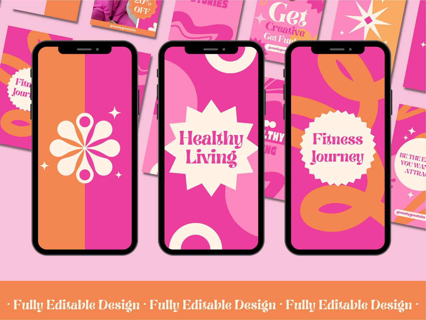 40 Instagram Highlights Templates Canvas Social Media Posts IG Highlights Pastel Pink Editable Canva Templates Instagram Posts Media