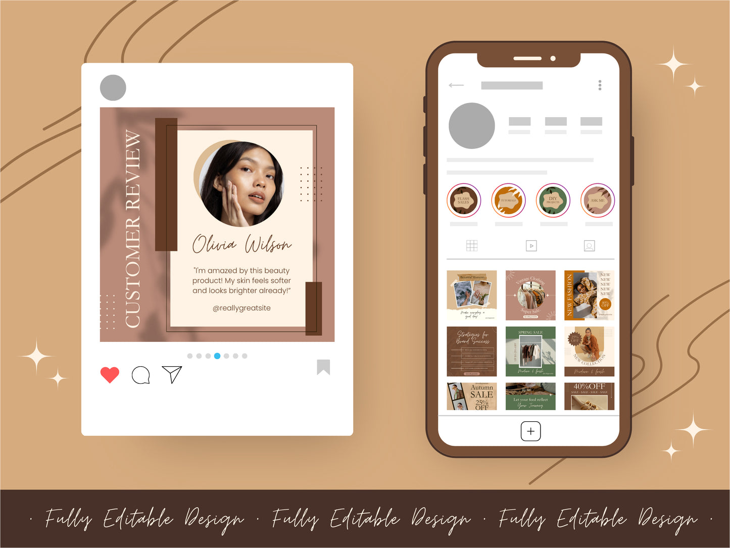 350 Social Media Posts Canva Templates Neutral Tone Editable Canva Template Post Neutral Style Social Media Template