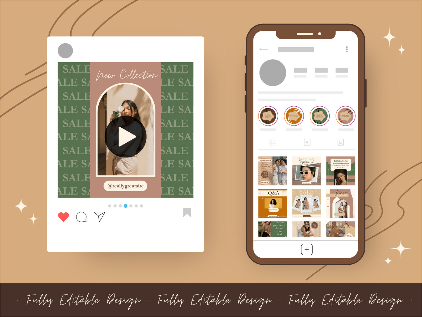 40 Neutral Animated Social Media Posts Canva Templates Instagram Stories Facebook Reels IG Stories Youtube Shorts