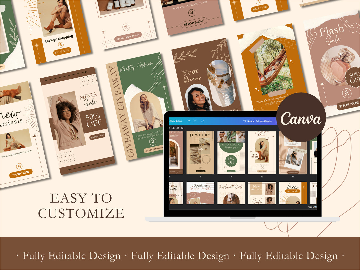 50 Animated Stories Neutral Canva Templates Instagram Animated Story Minimal Social Media Stories Beige Editable Ig Stories Reel Neutral