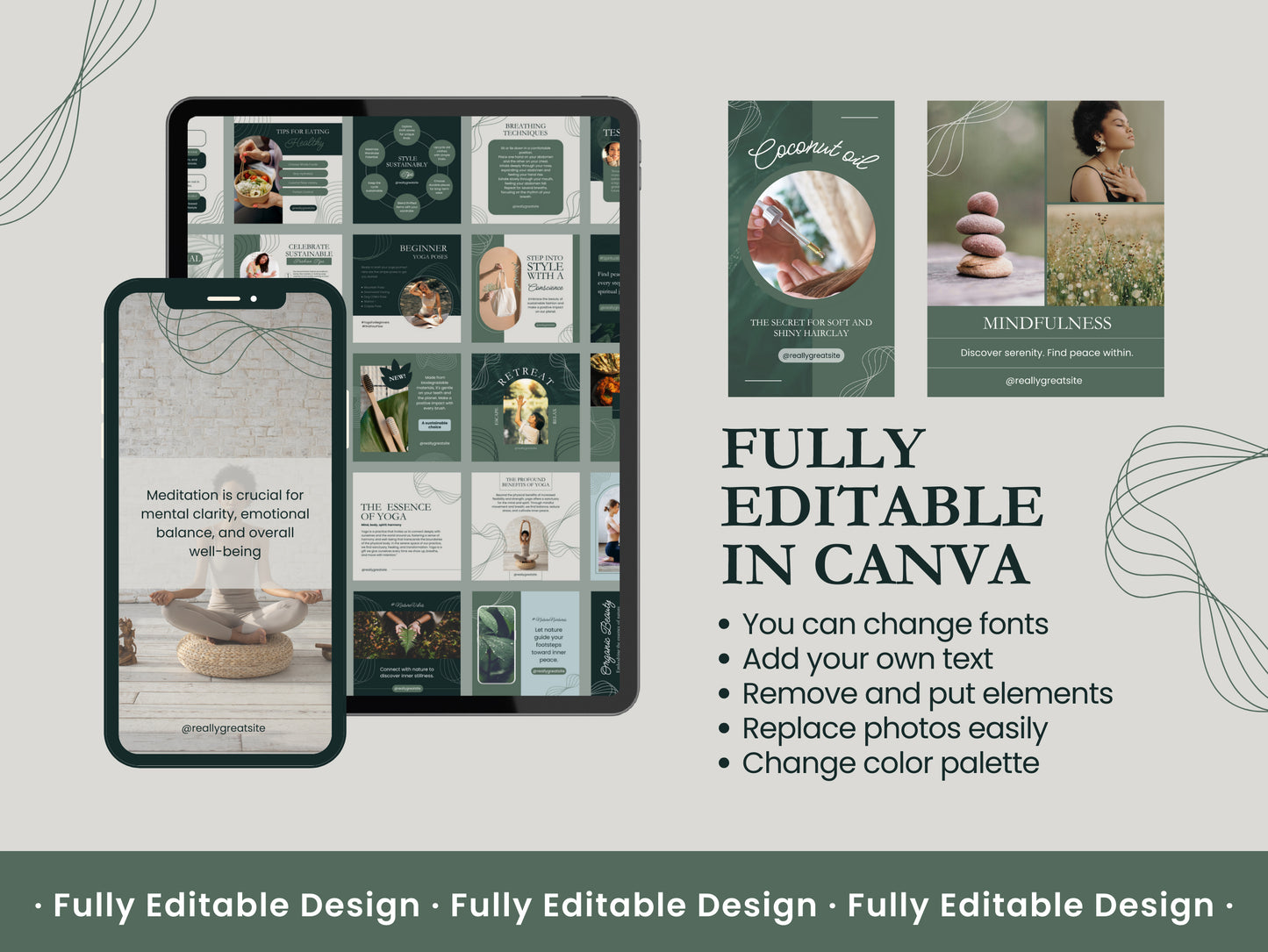 200 Canva Templates Social Media Editable Canva Posts Instagram Stories Templates IG Posts Portraits Natural Social Media Posts Templates