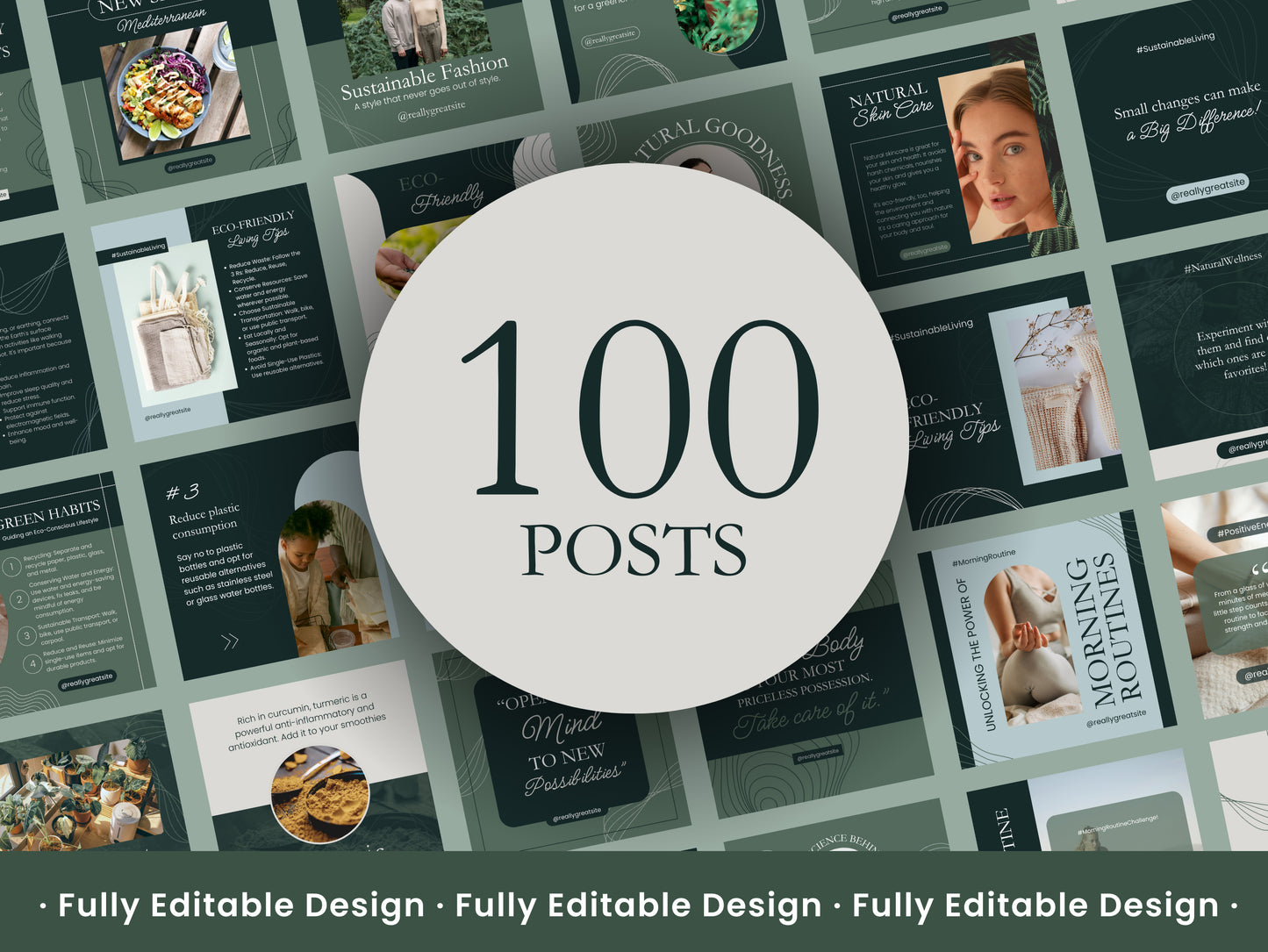 200 Canva Templates Social Media Editable Canva Posts Instagram Stories Templates IG Posts Portraits Natural Social Media Posts Templates