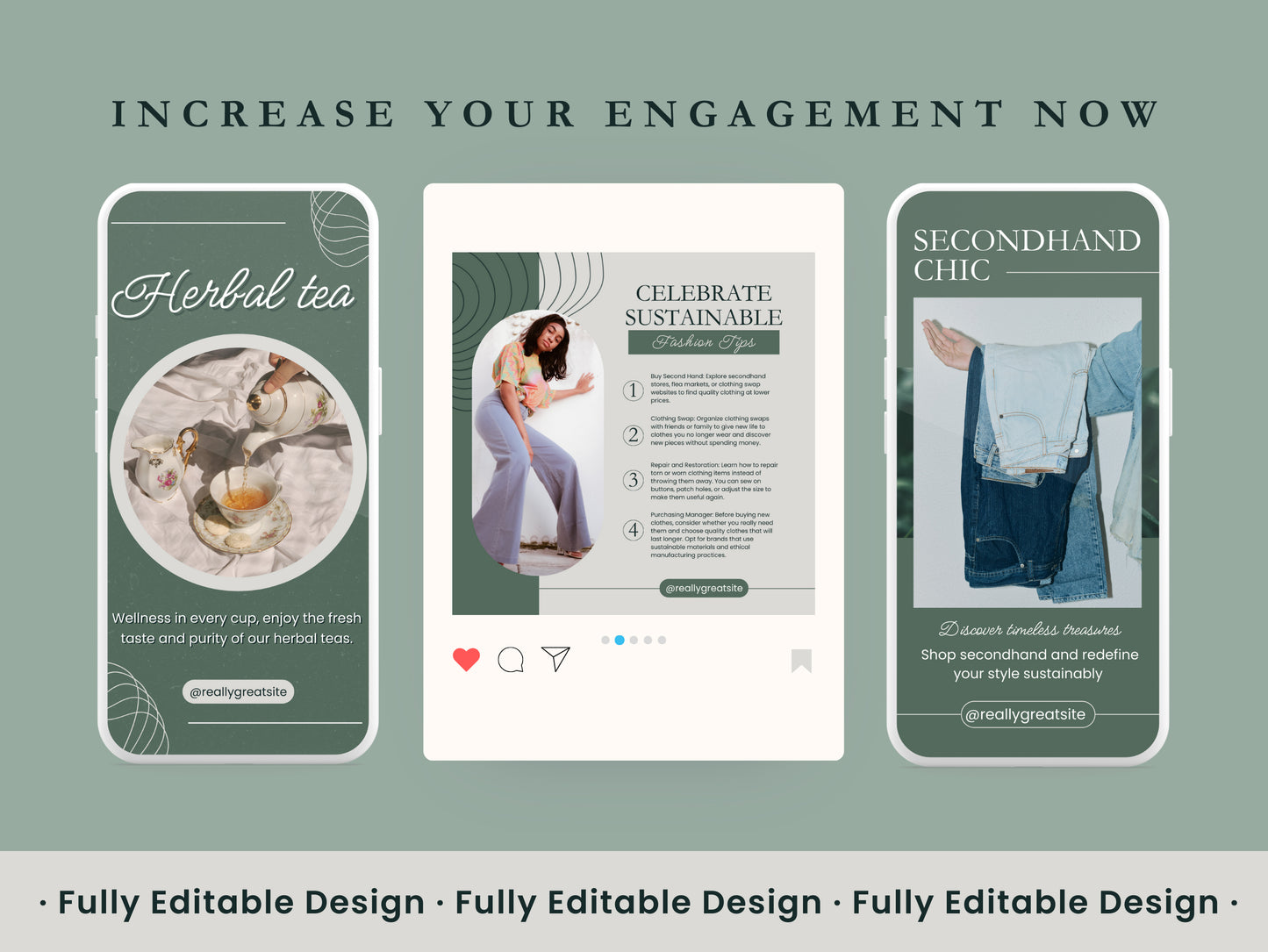200 Canva Templates Social Media Editable Canva Posts Instagram Stories Templates IG Posts Portraits Natural Social Media Posts Templates