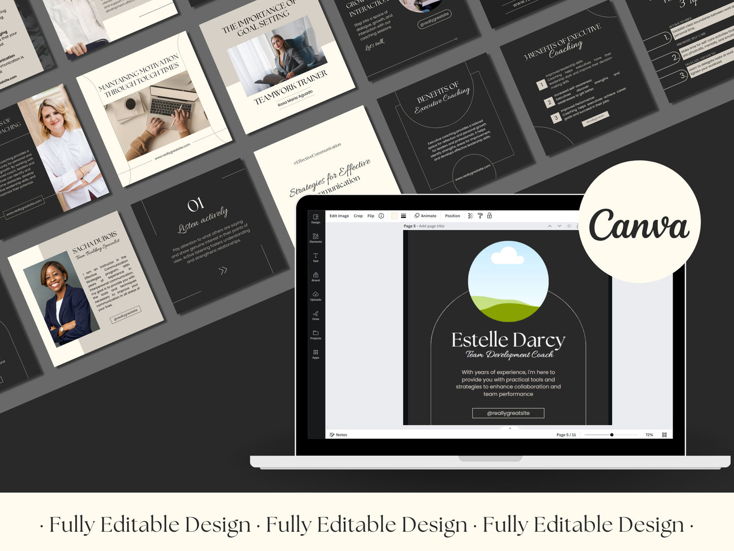 50 Coaching Post Canva Templates Elegant Instagram For Business Coach Social Media Editable IG Posts Coaches Content Creation Customizable