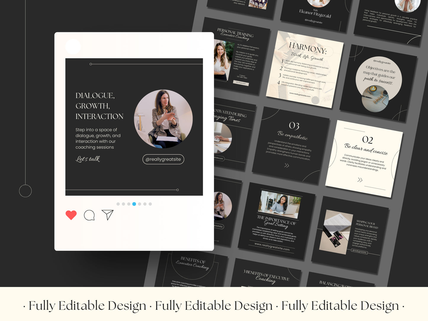 50 Coaching Post Canva Templates Elegant Instagram For Business Coach Social Media Editable IG Posts Coaches Content Creation Customizable