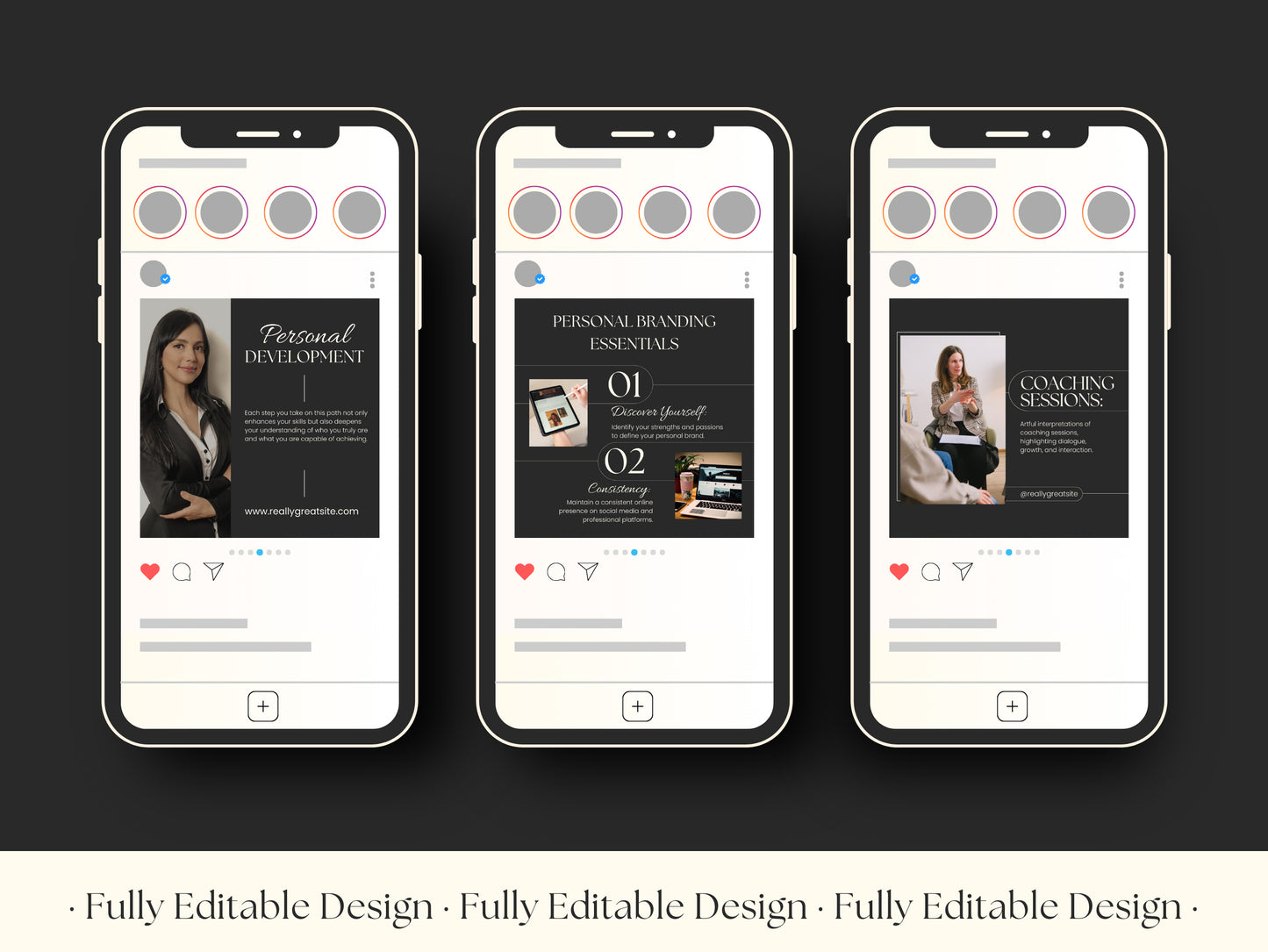 50 Coaching Post Canva Templates Elegant Instagram For Business Coach Social Media Editable IG Posts Coaches Content Creation Customizable