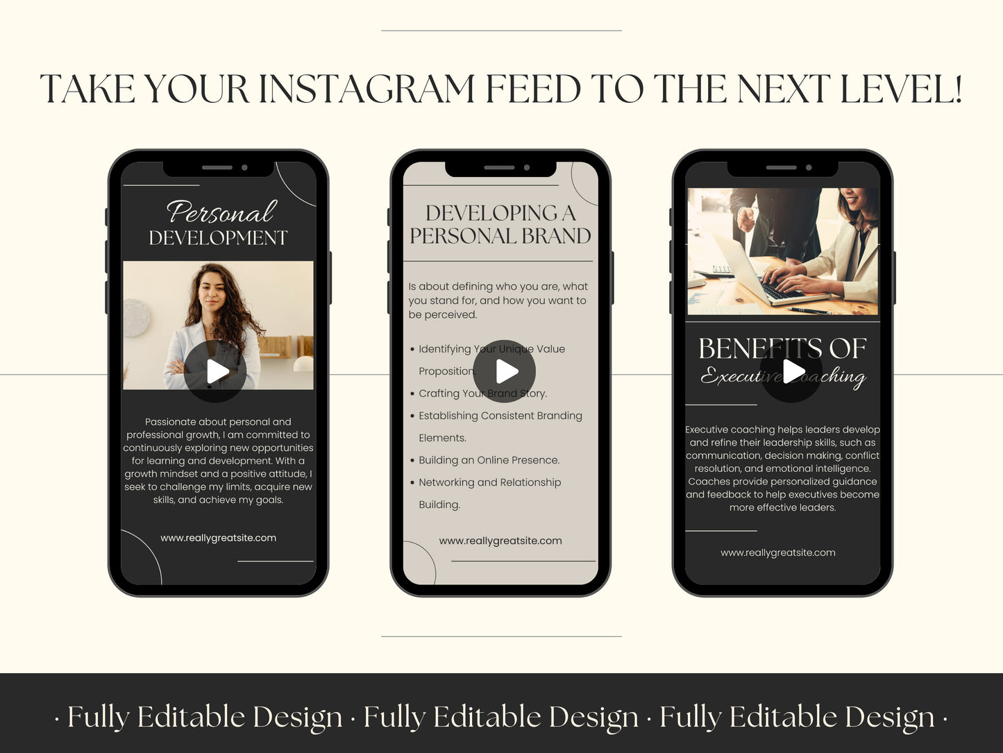 10 Coaching Instagram Reels Templates Business Facebook Reels Coaching Tiktok Feed Social Media Templates