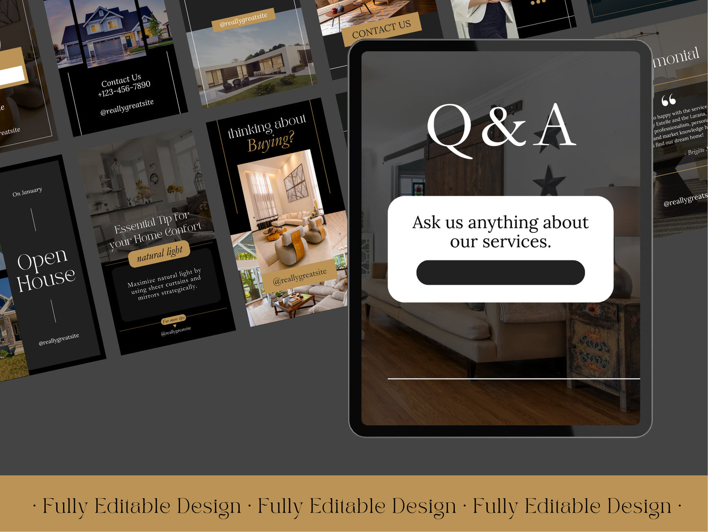 100 Real Estate Social Media Stories Elegant Realtor Instagram Stories Templates for Canva Fully Editable Designs
