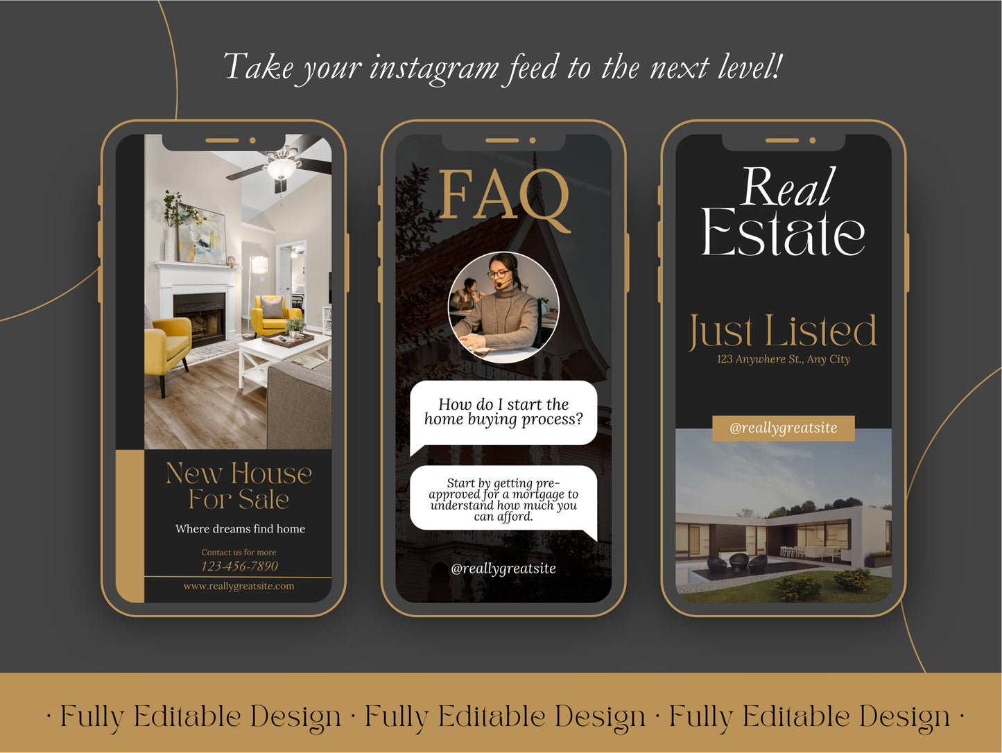 100 Real Estate Social Media Stories Elegant Realtor Instagram Stories Templates for Canva Fully Editable Designs