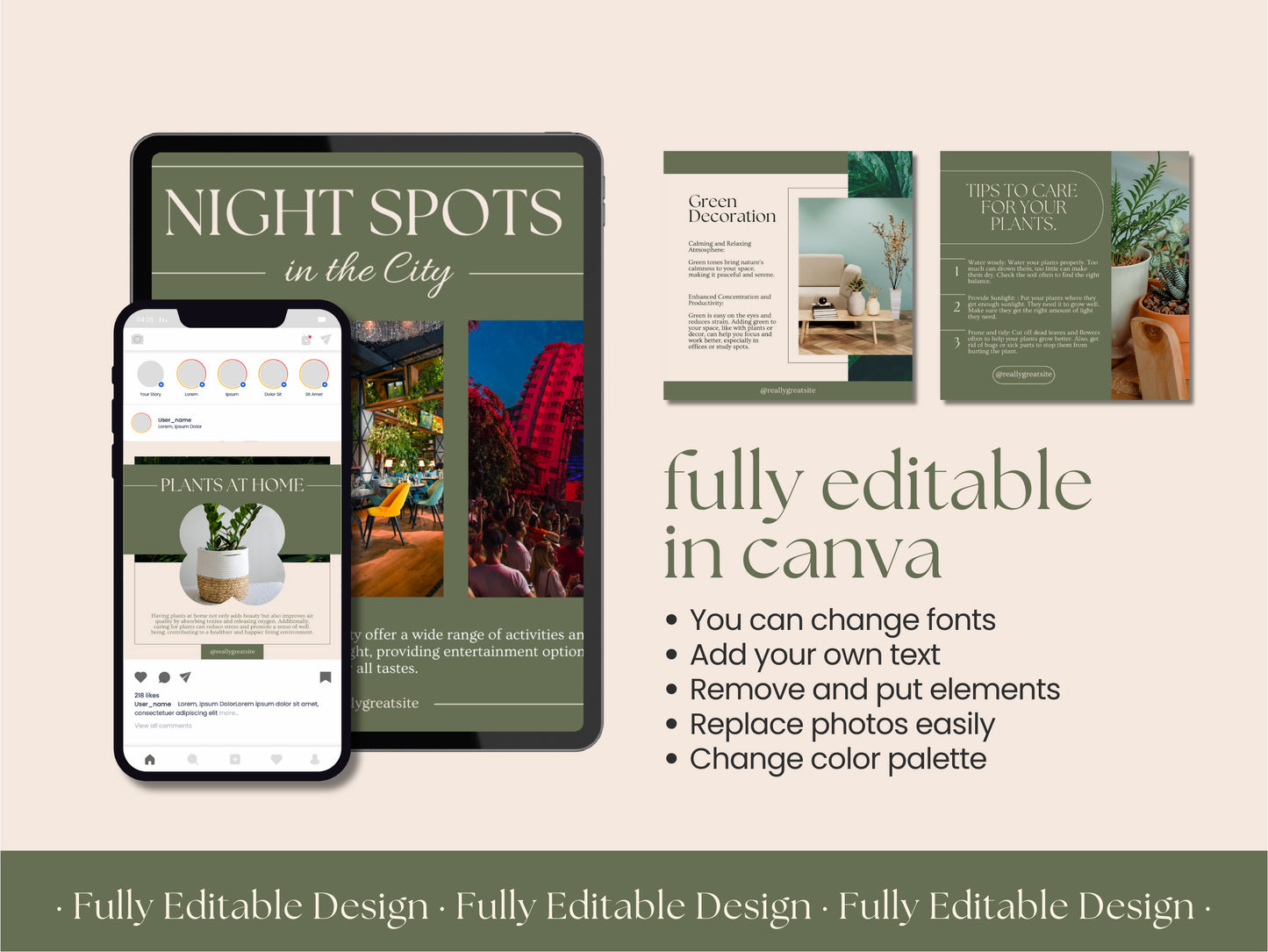 50 Aesthetic Social Media Canva Templates Instagram Posts Modern Editable Canva Templates IG posts Bloggers Posts Influencers Templates