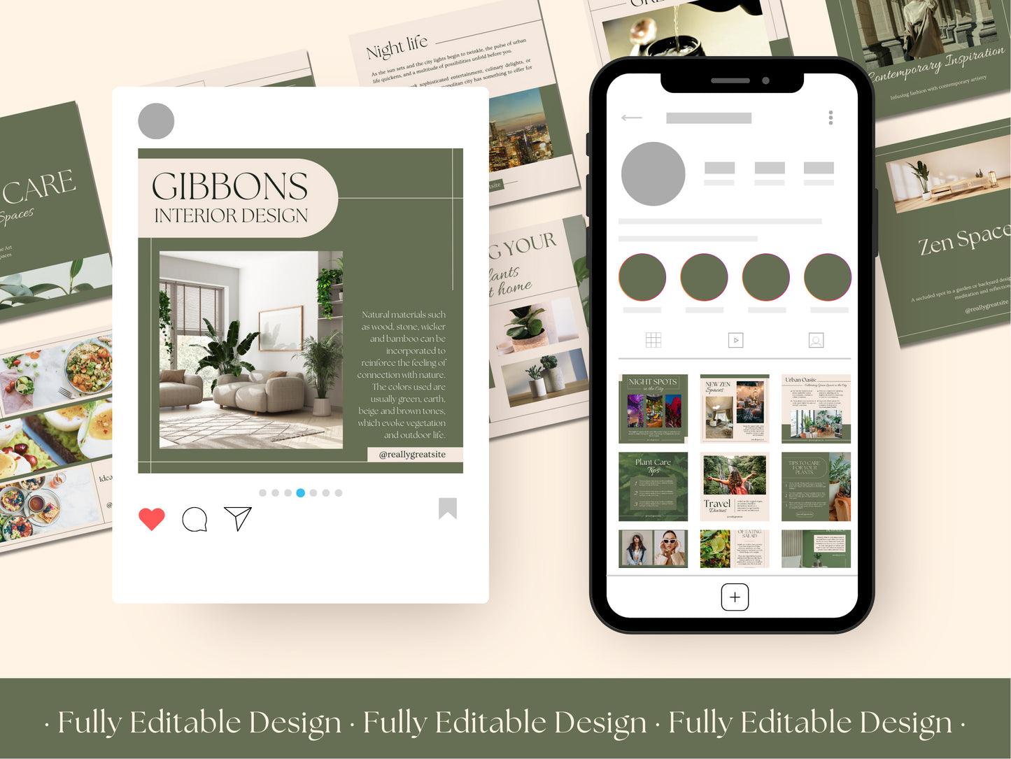 50 Aesthetic Social Media Canva Templates Instagram Posts Modern Editable Canva Templates IG posts Bloggers Posts Influencers Templates