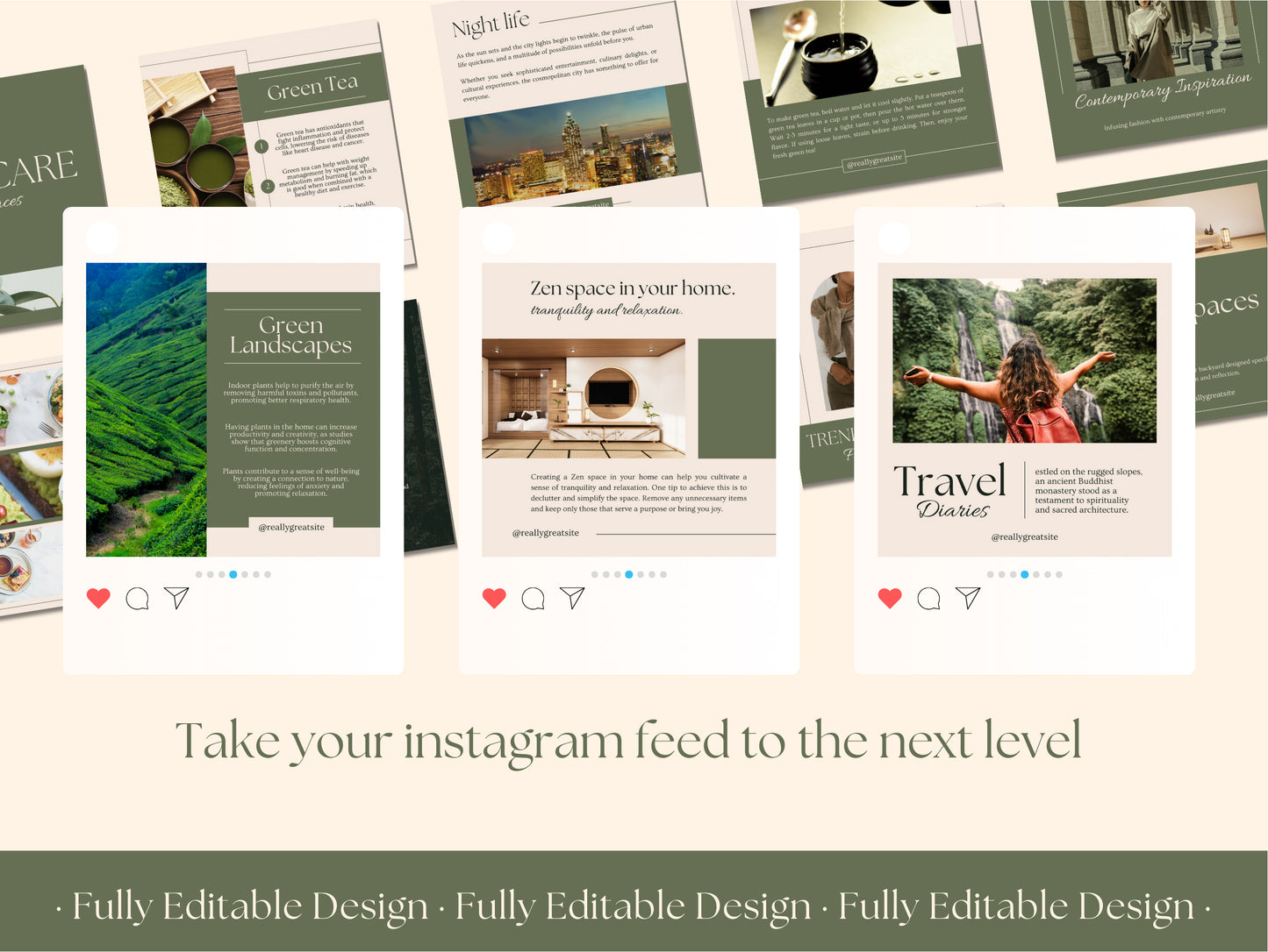 50 Aesthetic Social Media Canva Templates Instagram Posts Modern Editable Canva Templates IG posts Bloggers Posts Influencers Templates