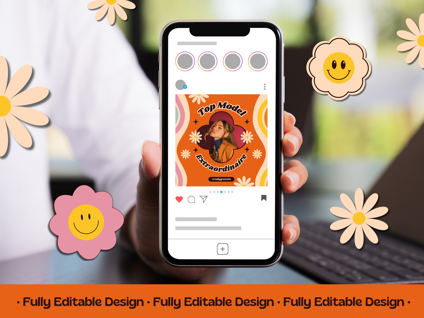 300 Retro Post Templates 70's Canva Editable Templates Social Media Pack Instagram groovy Posts IG Retro Posts Canva