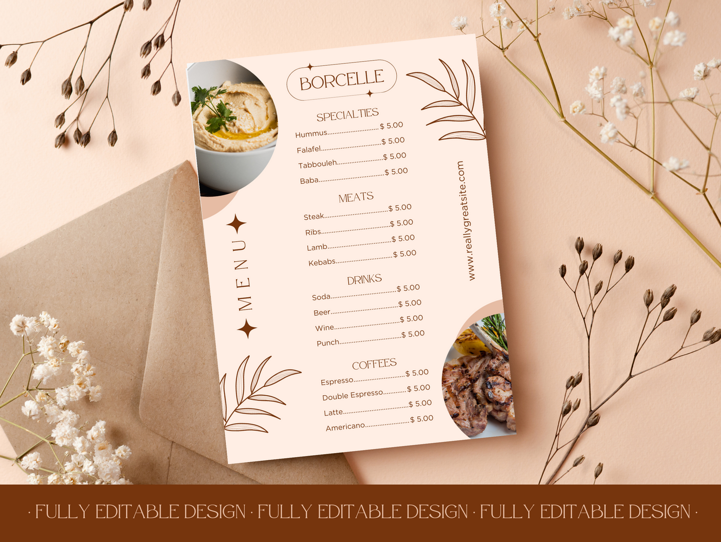 4 Elegant Menu Restaurant Templates Canva Editable Menu Templates Restaurants Menu Templates Cafe Menu Templates