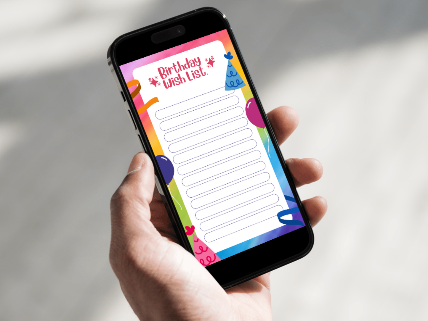 Colorful Happy Birthday Wish List Templates Canva Editable Kids Birthday Planner Templates Birthday Celebration Gifts List Templates
