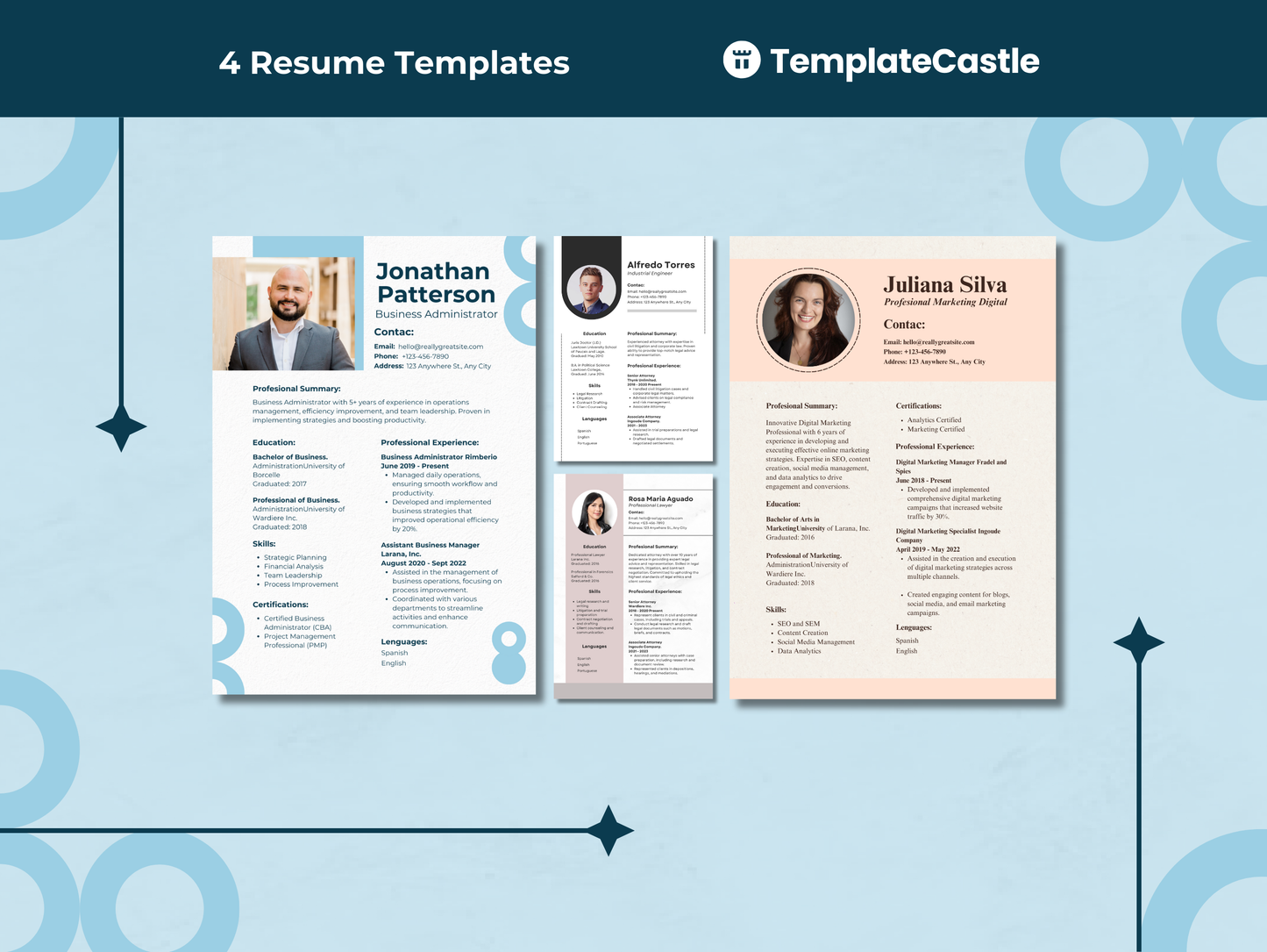 Professional Resume Canva Editable Template Digital Marketing Curriculum Vitae Templates Professional Marketing CV Template