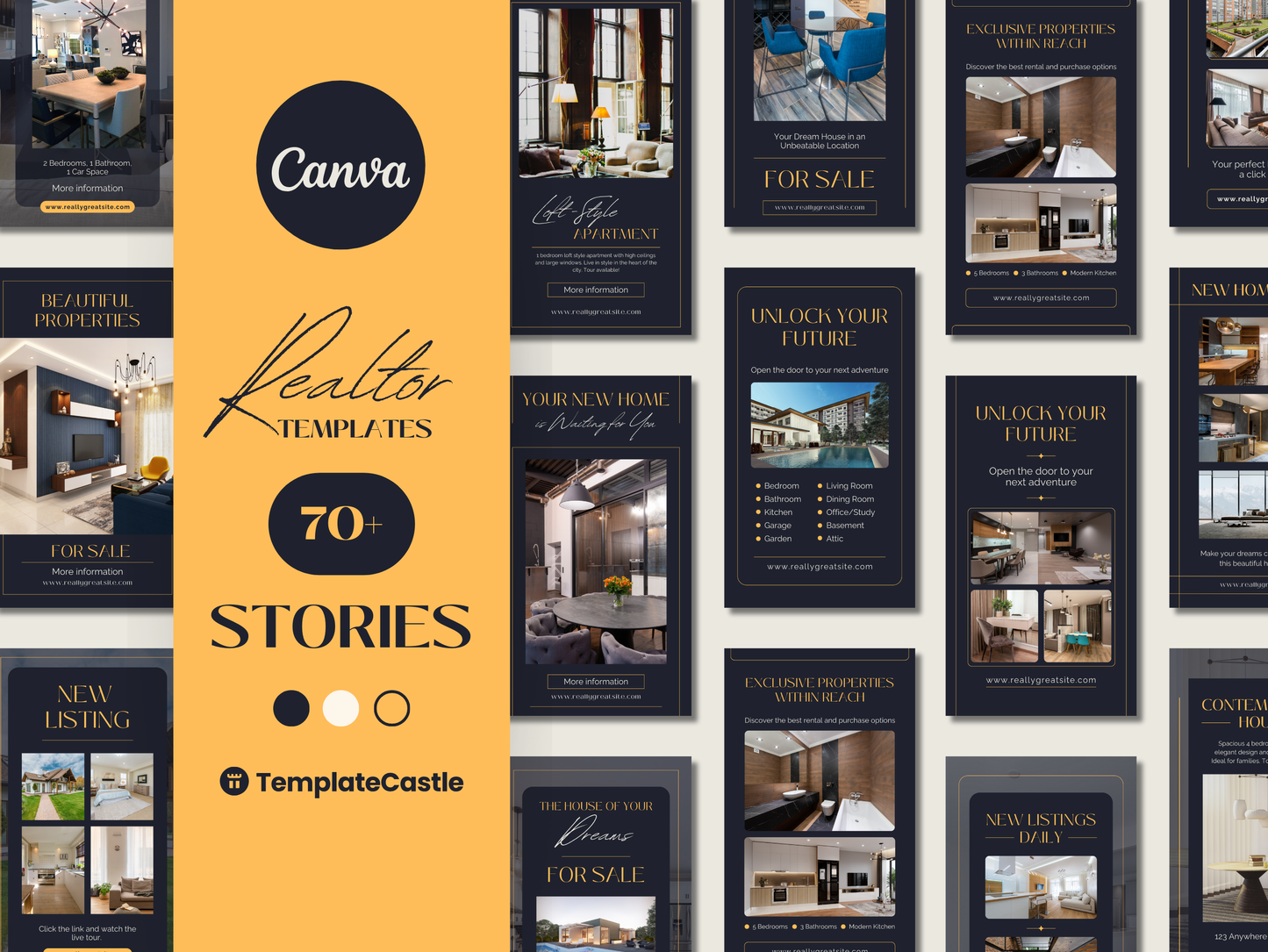 70+ Real Estate Instagram Story Templates Canva Editable Realtor Marketing Posts Real Estate Social Media Posts Templates