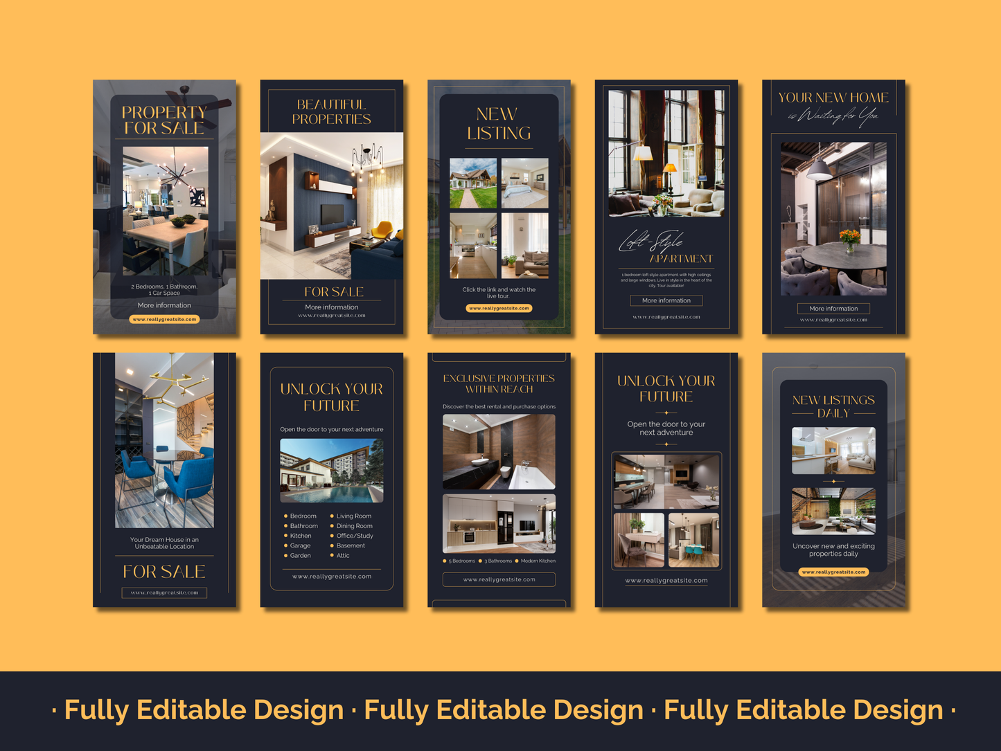 70+ Real Estate Instagram Story Templates Canva Editable Realtor Marketing Posts Real Estate Social Media Posts Templates