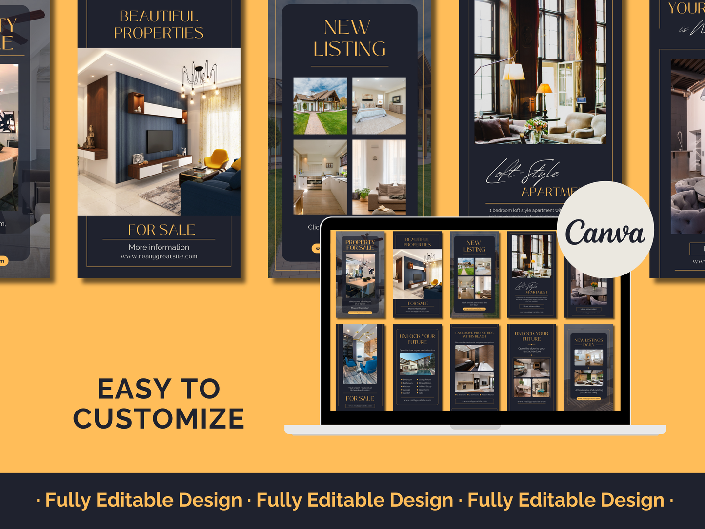 70+ Real Estate Instagram Story Templates Canva Editable Realtor Marketing Posts Real Estate Social Media Posts Templates