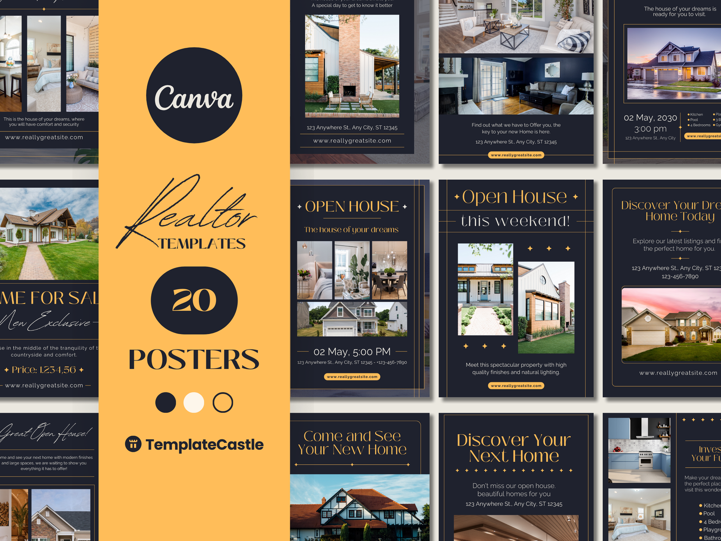 20 Real Estate Posters Templates Editable Canva Realtor Marketing Templates Real Estate Business Posters Templates Social Media Realtor
