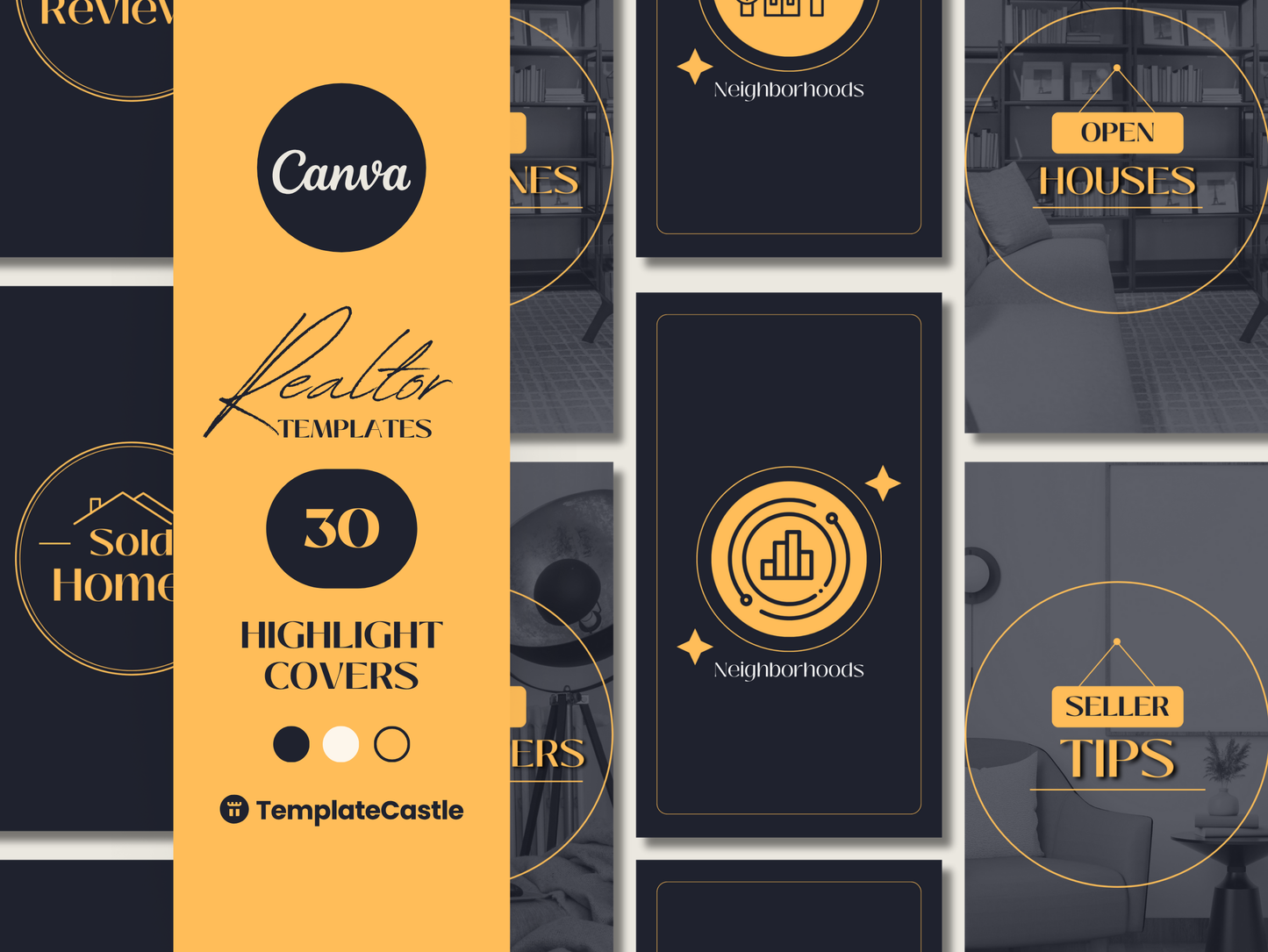 30 Realtor Instagram Highlight Covers Templates Canva Editable Real Estate Story Covers Social Media Animated Posts Templates
