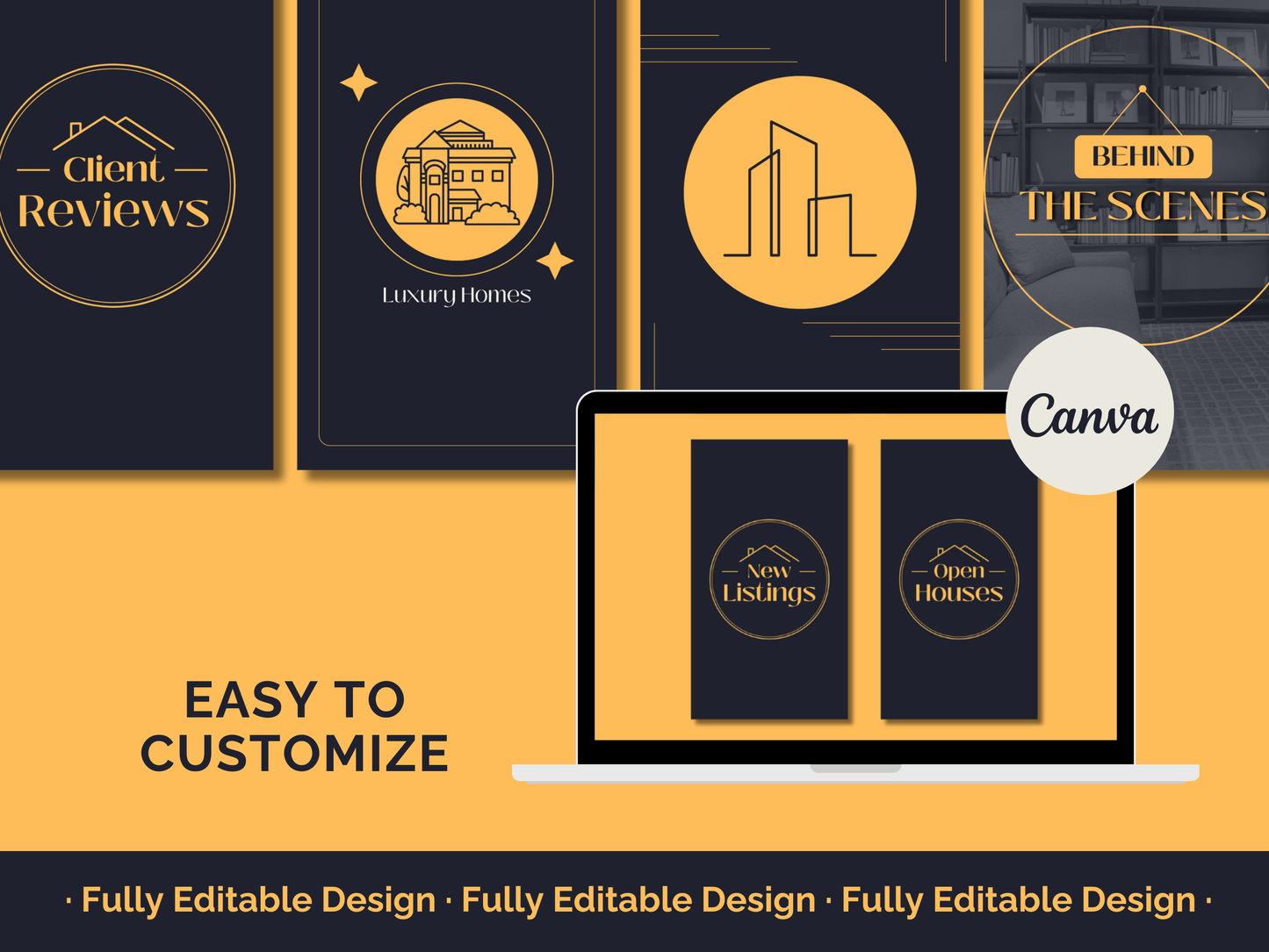 30 Realtor Instagram Highlight Covers Templates Canva Editable Real Estate Story Covers Social Media Animated Posts Templates