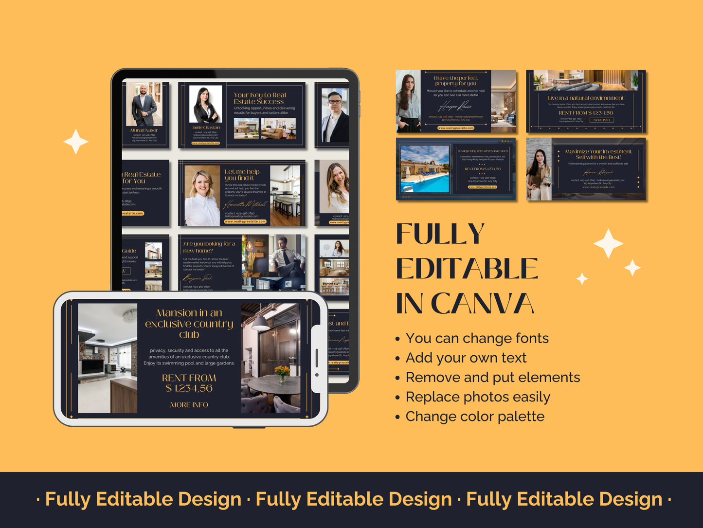 60 Realtor Facebook Ads Canva Editable Templates Real Estate Social Media Marketing Modern Designs for Realtors Realtor Social Media Posts