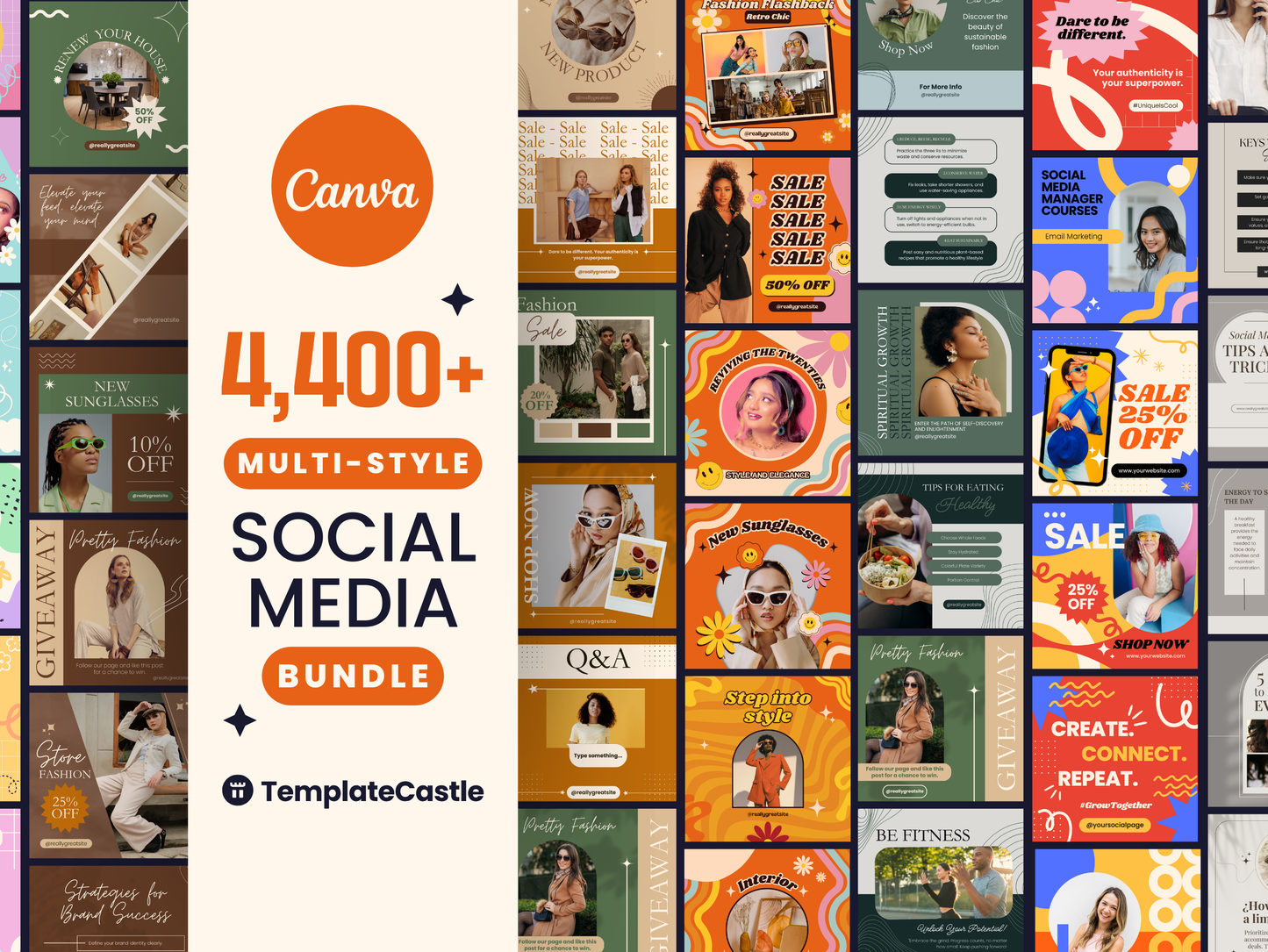 4,400+ Social Media Multi Style Canva Templates Bundle Canva Editable Social Media Posts Instagram Facebook Templates Tools Kit