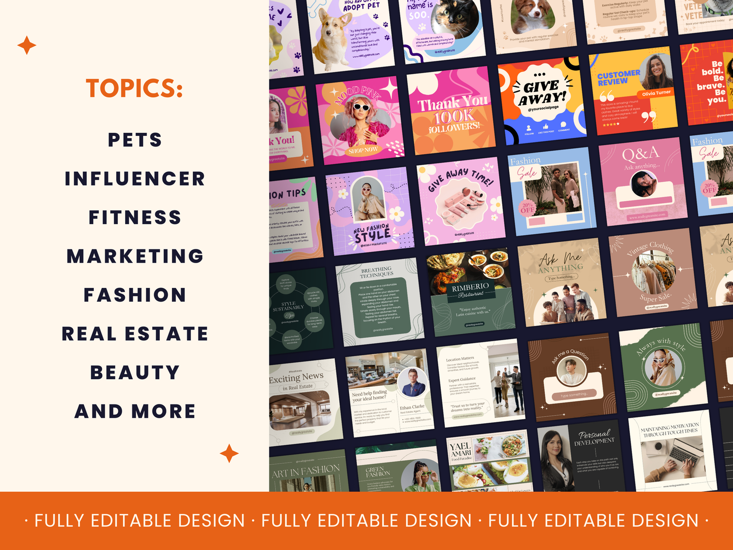 4,400+ Social Media Multi Style Canva Templates Bundle Canva Editable Social Media Posts Instagram Facebook Templates Tools Kit