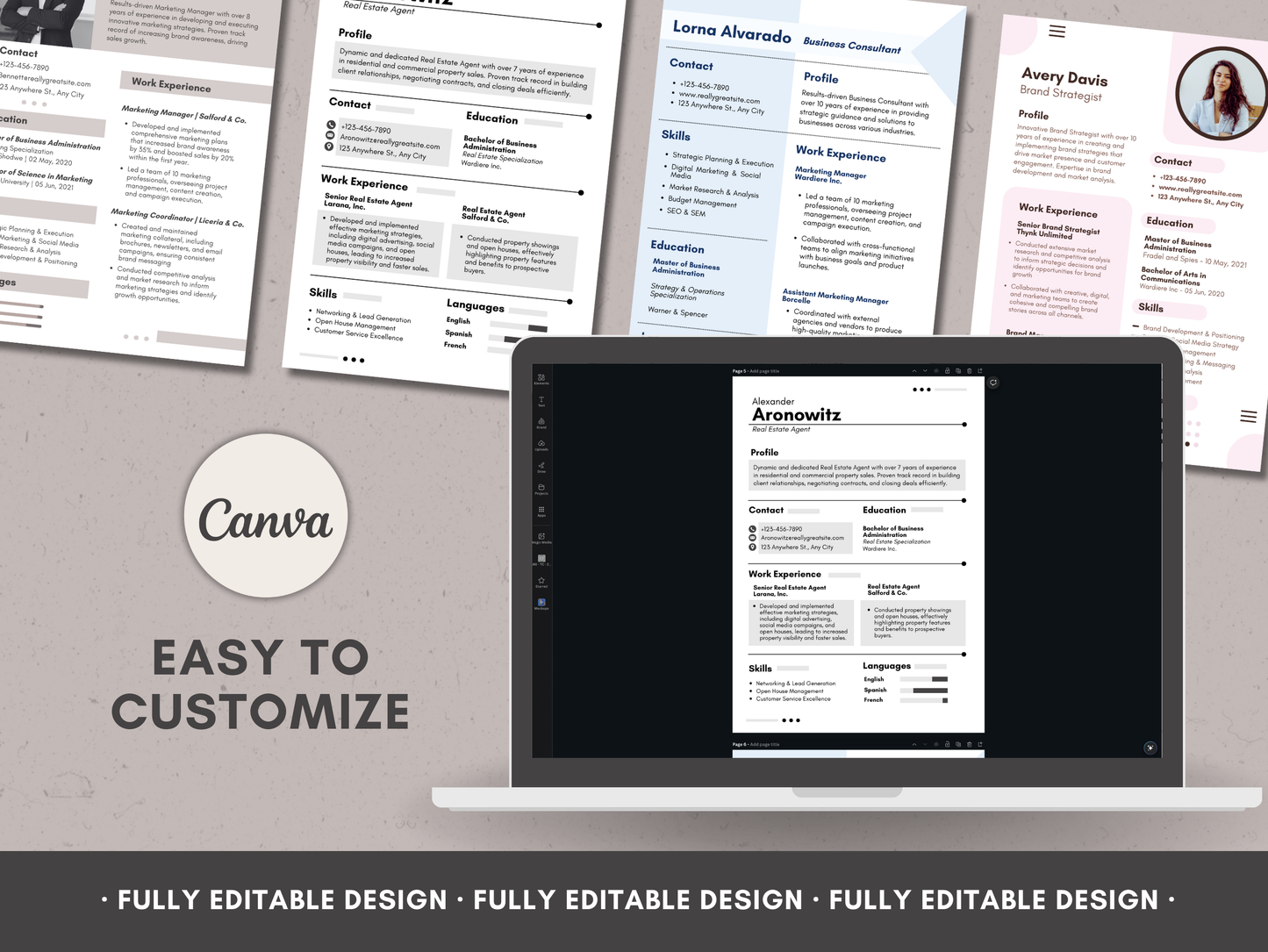 Business Curriculum Vitae Templates Canva Editable Professional Resume Templates Printable Curriculum Vitae Instant Download Templates