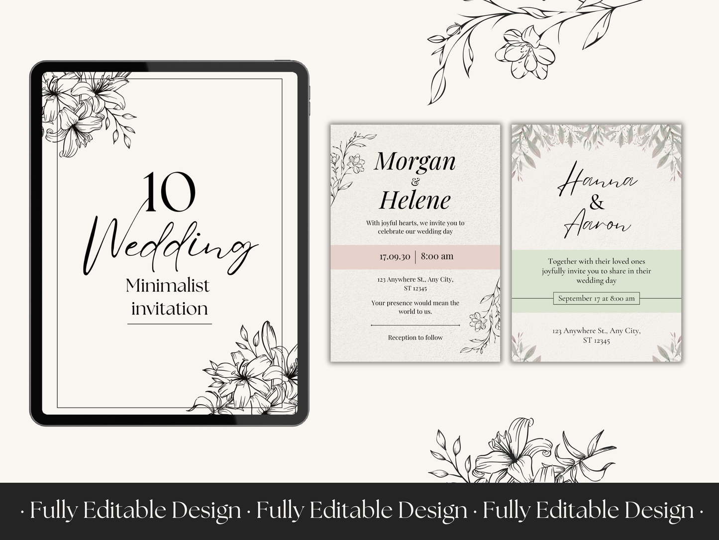 10 Wedding Invitation Templates Canva Minimalist Canva Editable Templates Marriage Celebration Invitations Cards Templates