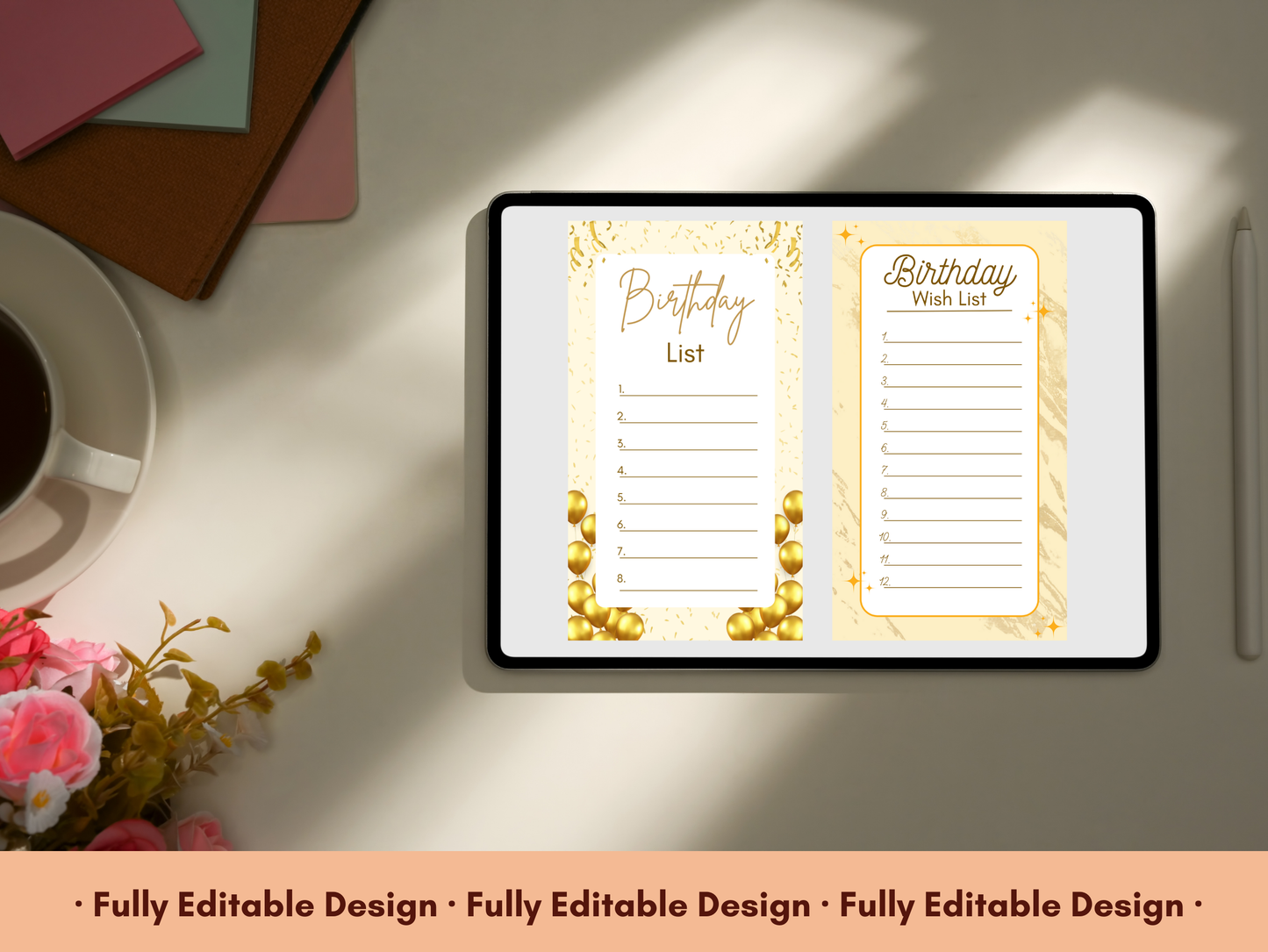 Happy Birthday List Templates Canva Editable Birthday Celebration Templates Birthday Wish List Gifts List Birthday Celebration Planner