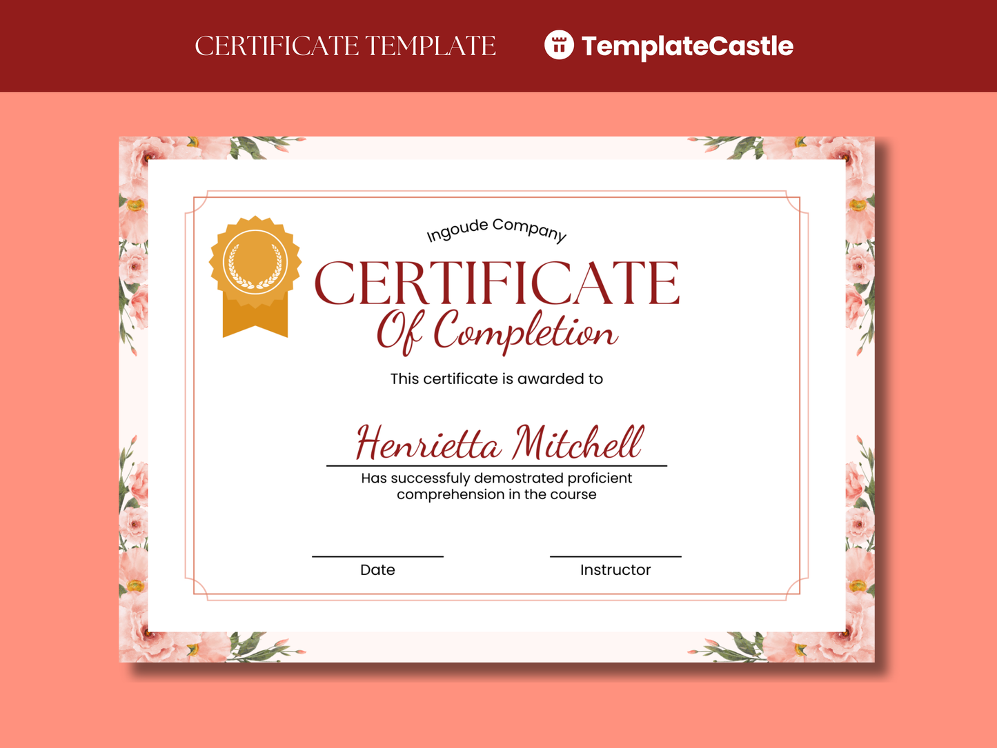 10 Completion Certificate Templates Canva Editable Certificates Templates Courses Certificates Business Floral Design