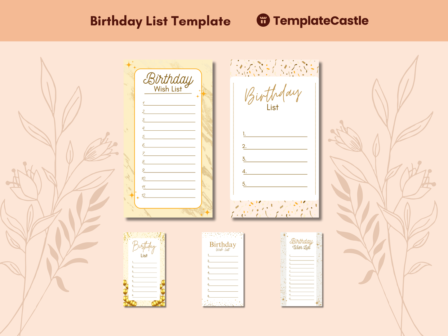 Happy Birthday List Templates Canva Editable Birthday Celebration Templates Birthday Wish List Gifts List Birthday Celebration Planner