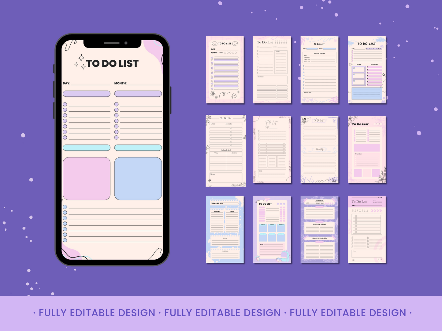 20 Multistyle To Do List Templates Canva Editable Daily Planner Template Productivity Printable To Do List organizer