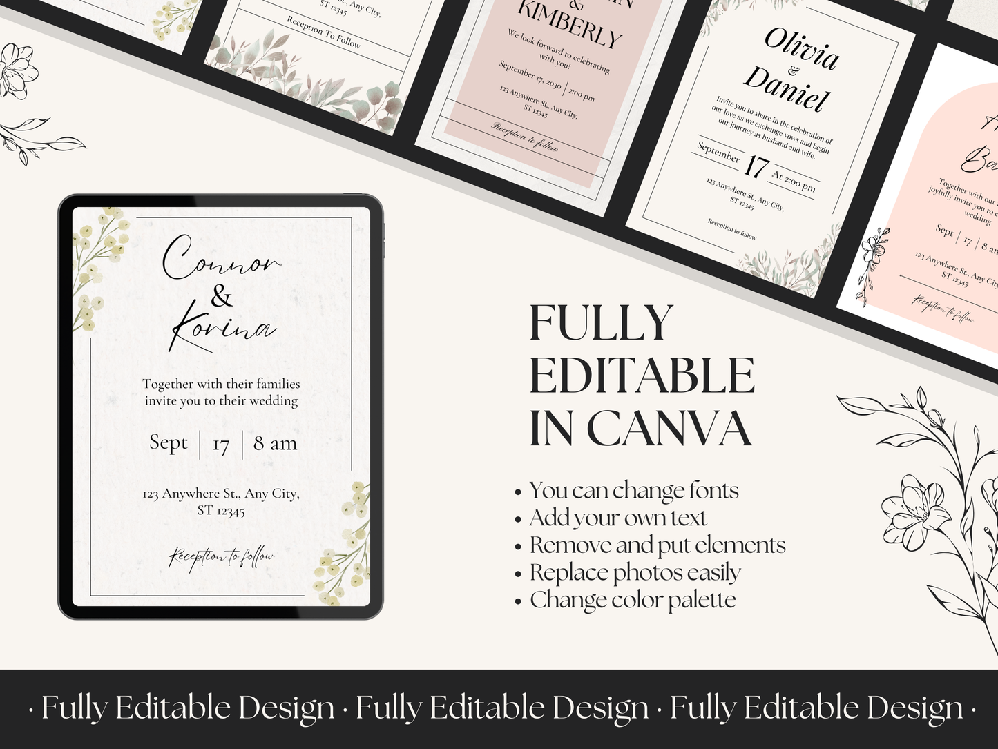 10 Wedding Invitation Templates Canva Minimalist Canva Editable Templates Marriage Celebration Invitations Cards Templates
