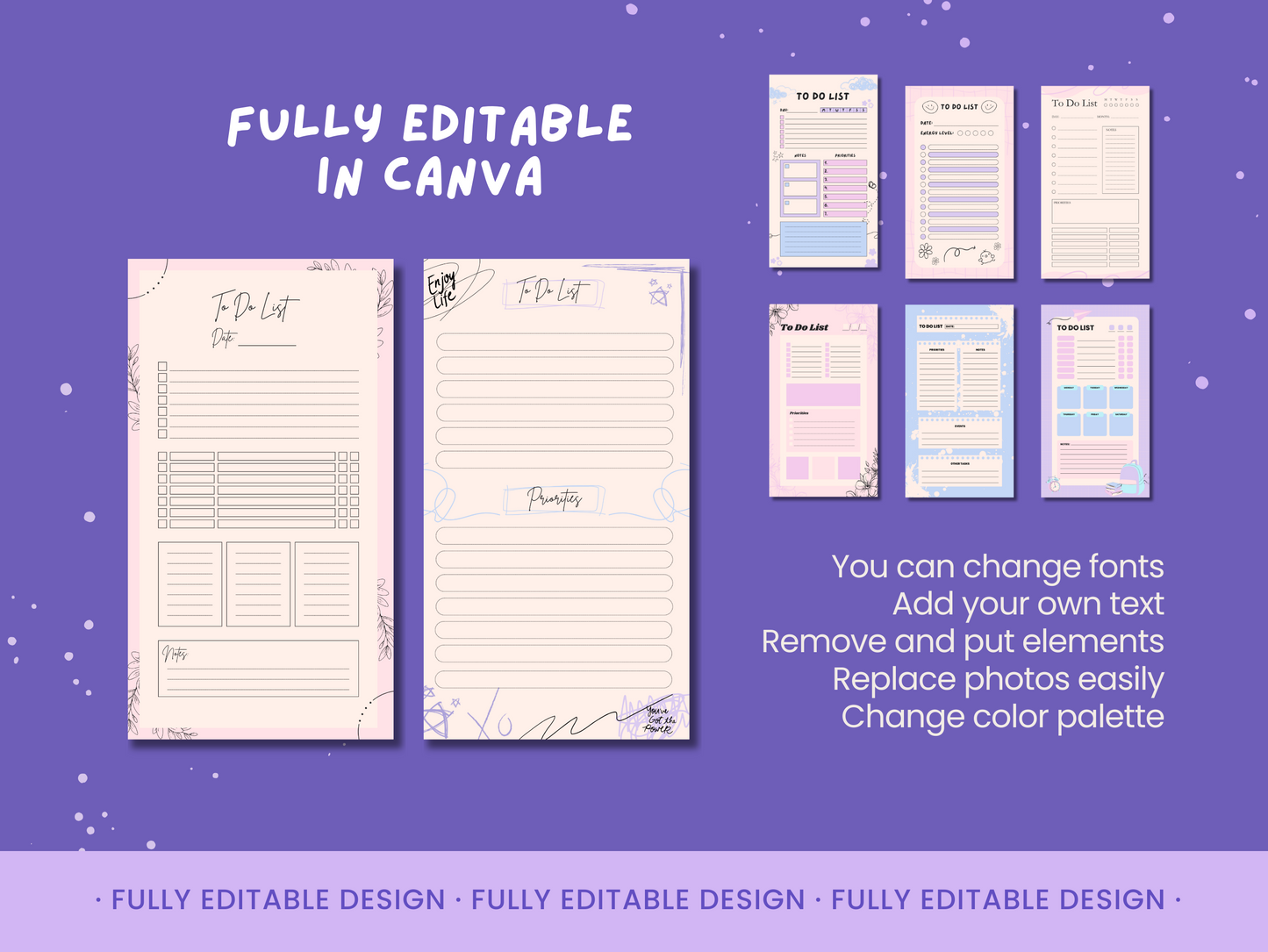 20 Multistyle To Do List Templates Canva Editable Daily Planner Template Productivity Printable To Do List organizer