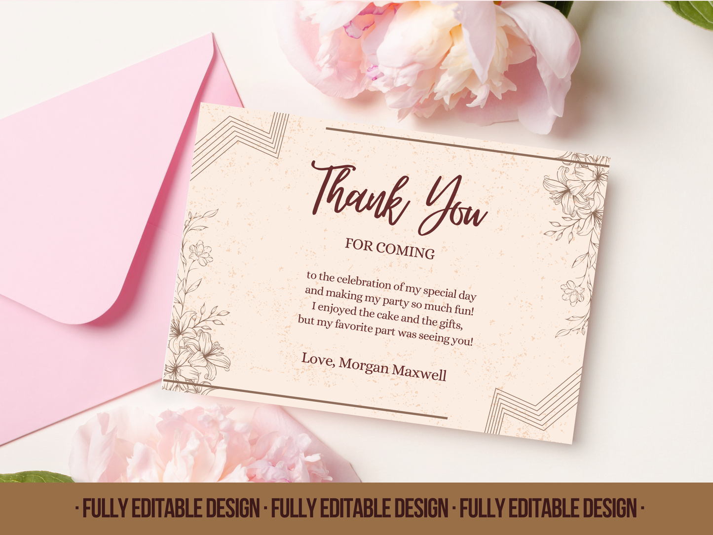 Thank You for Coming Templates Canva Editable Thank You Templates Printable Thank You Cards Instant Download Templates
