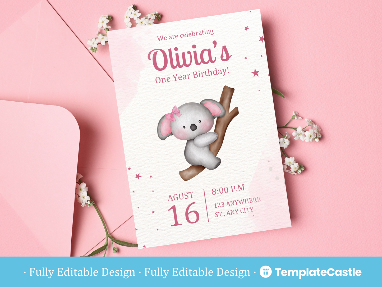 1st Birthday Invitations Templates Canva Editable First Birthday Invites Templates Happy Birthday Celebration Event Invitations