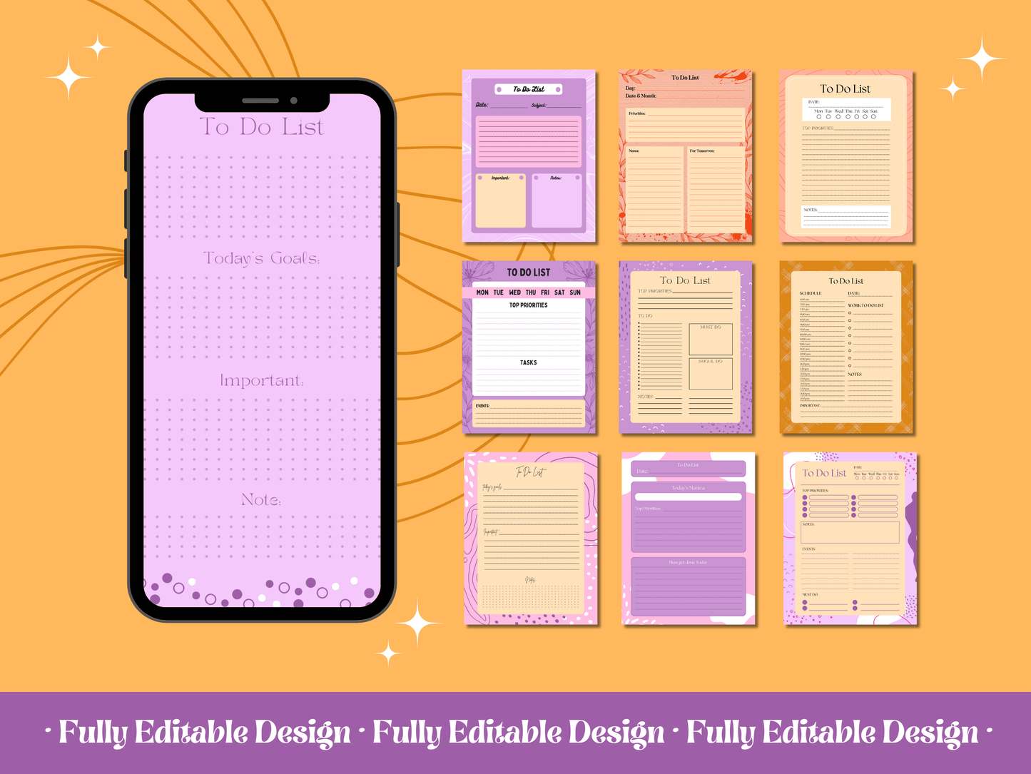 10 Organic To Do List Planners Canva Editable Template Daily Planner Productivity Template Planner Printable Tasks Checklist