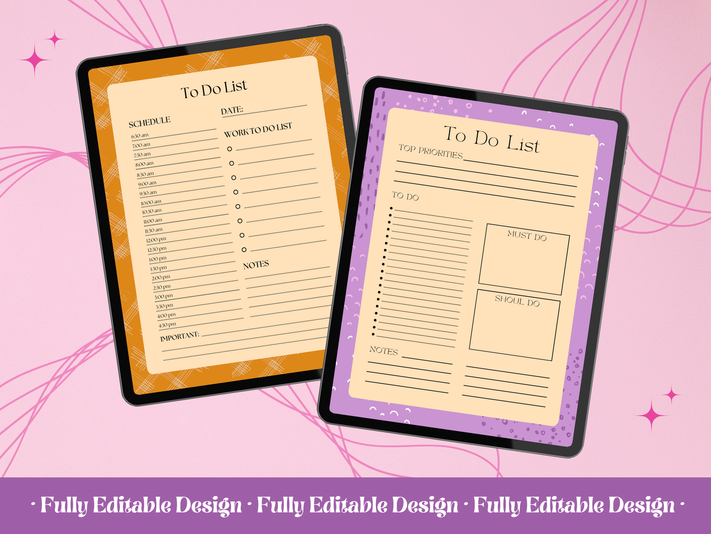 10 Organic To Do List Planners Canva Editable Template Daily Planner Productivity Template Planner Printable Tasks Checklist