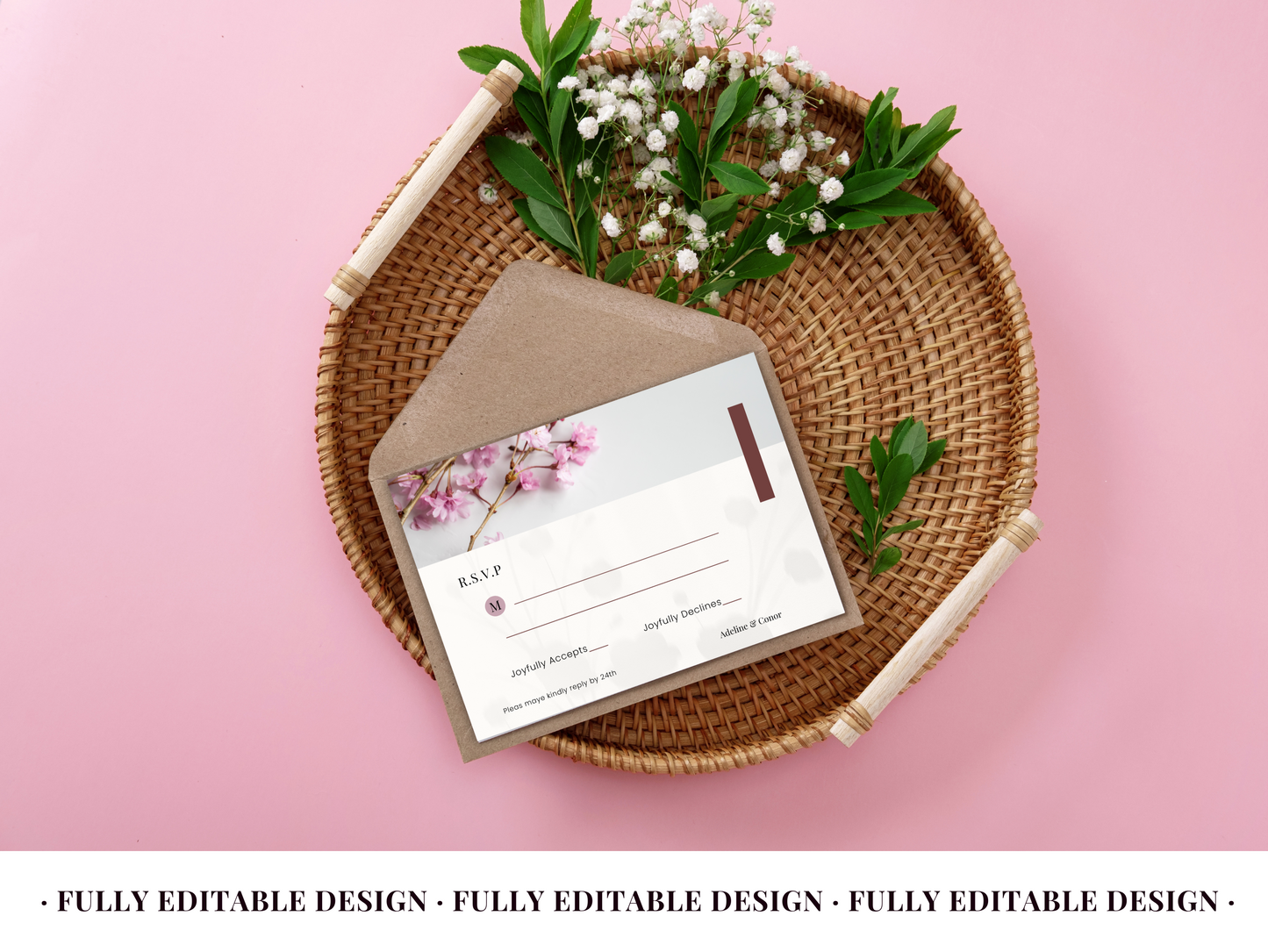 Floral Wedding Invitation Set - Minimalist And Elegant Canva Template for Modern Couples